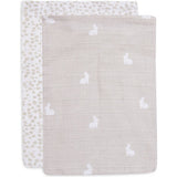 Tetra washandjes Jollein set van 2 - Dotted & Rabbit Nougat