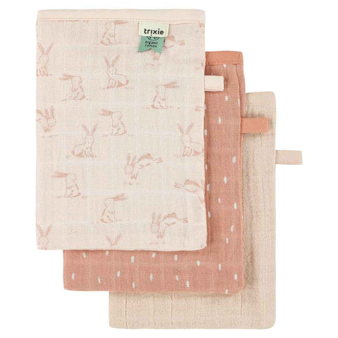 Tetra washandjes 3-pack Trixie - Rosy rabbit