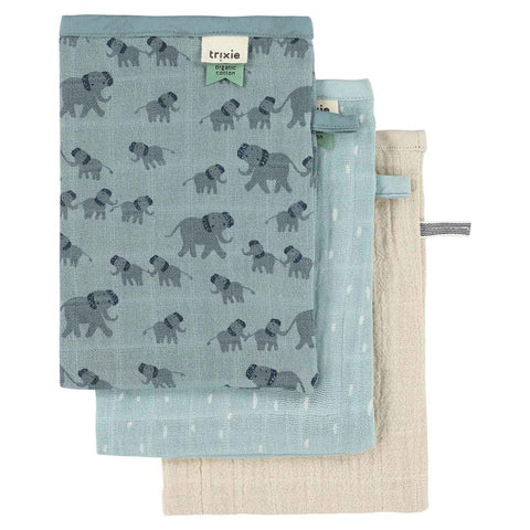 Tetra washandjes 3-pack Trixie - Enchanting elephant