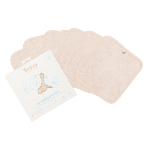 Reusable wipes Timboo (6 stuks) - Frosted Almond