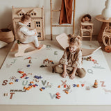 2-in-1 puzzelmat en opbergbox Play & Go - EEVAA Alphabet / Terrazzo (180x180cm)